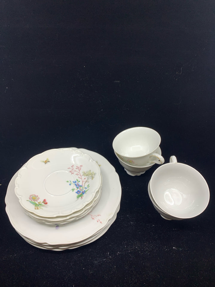 12PC FLORAL DISH SET-SVC 4.