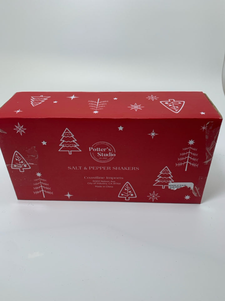 NIB 2 RED BOOTS SALT & PEPPER SHAKERS.