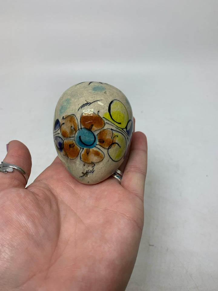 SMALL HAND PAINTED OWL MADE IN MEXICO.