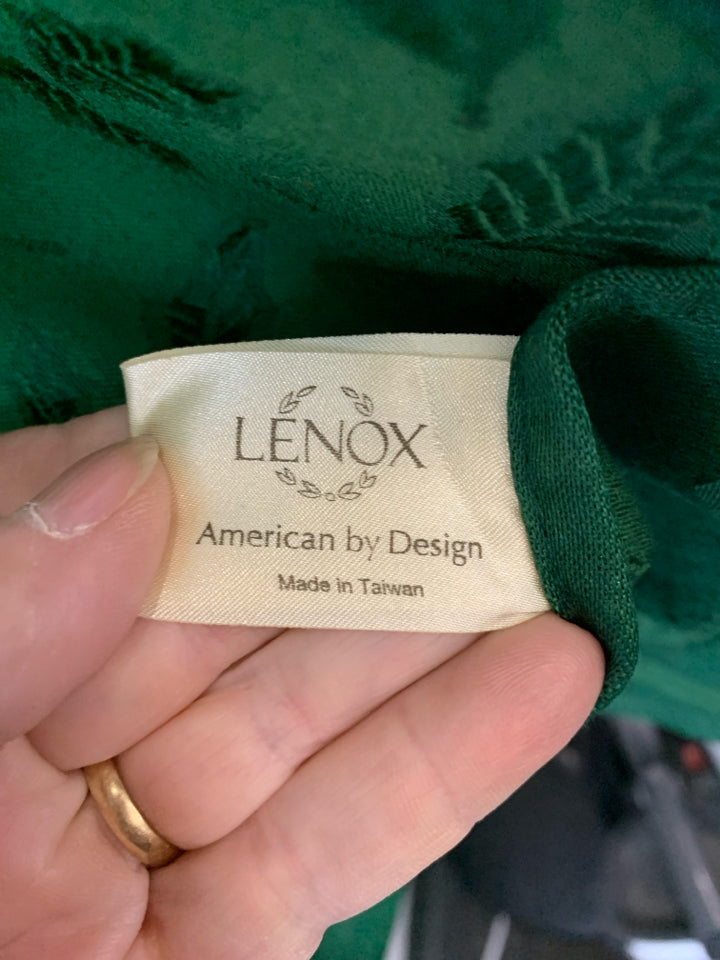 LENOX GREEN HOLLY TABLE CLOTH.