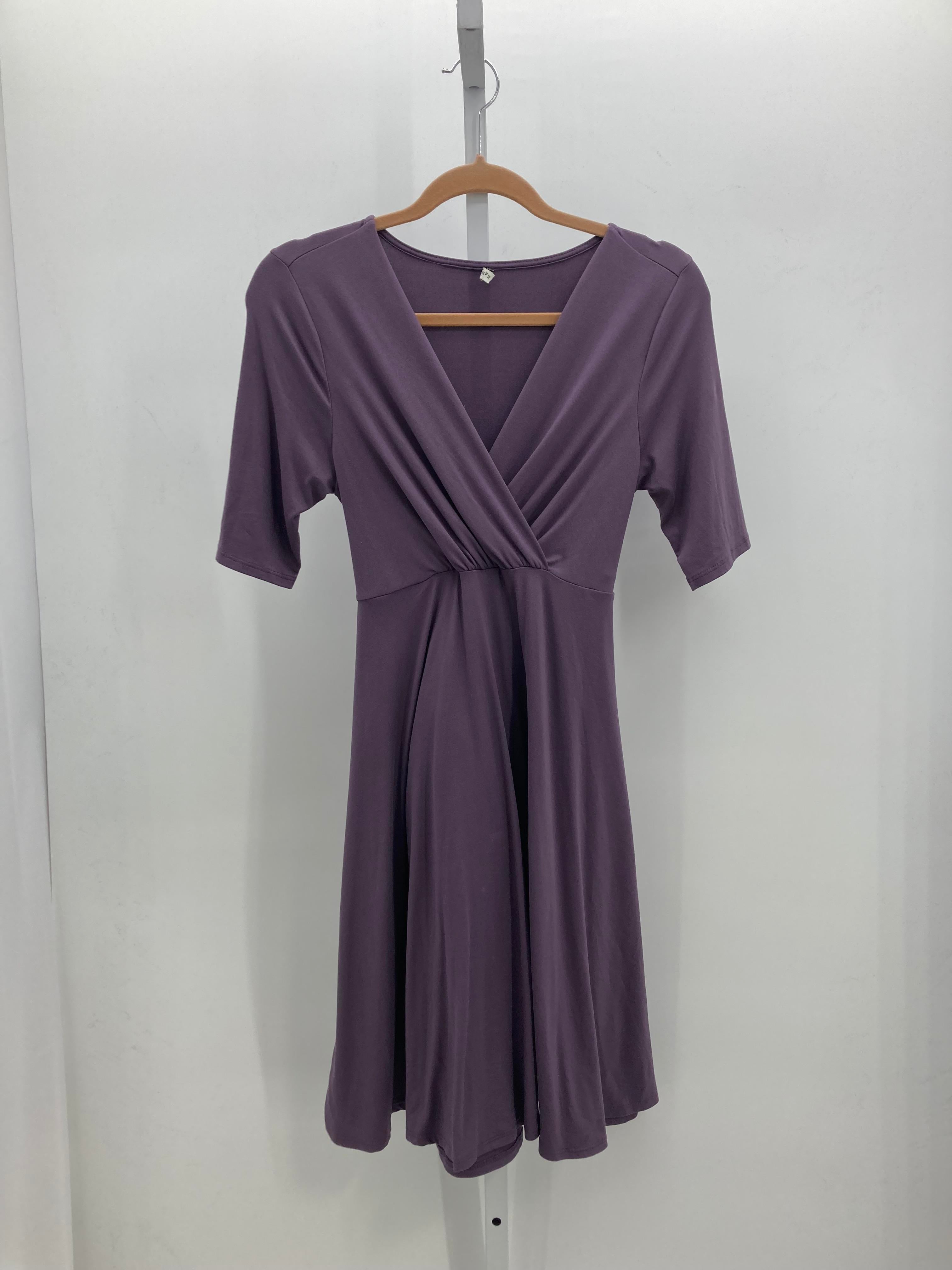 Mother Bee Purple Size Medium Maternity Short Sleeve Dress