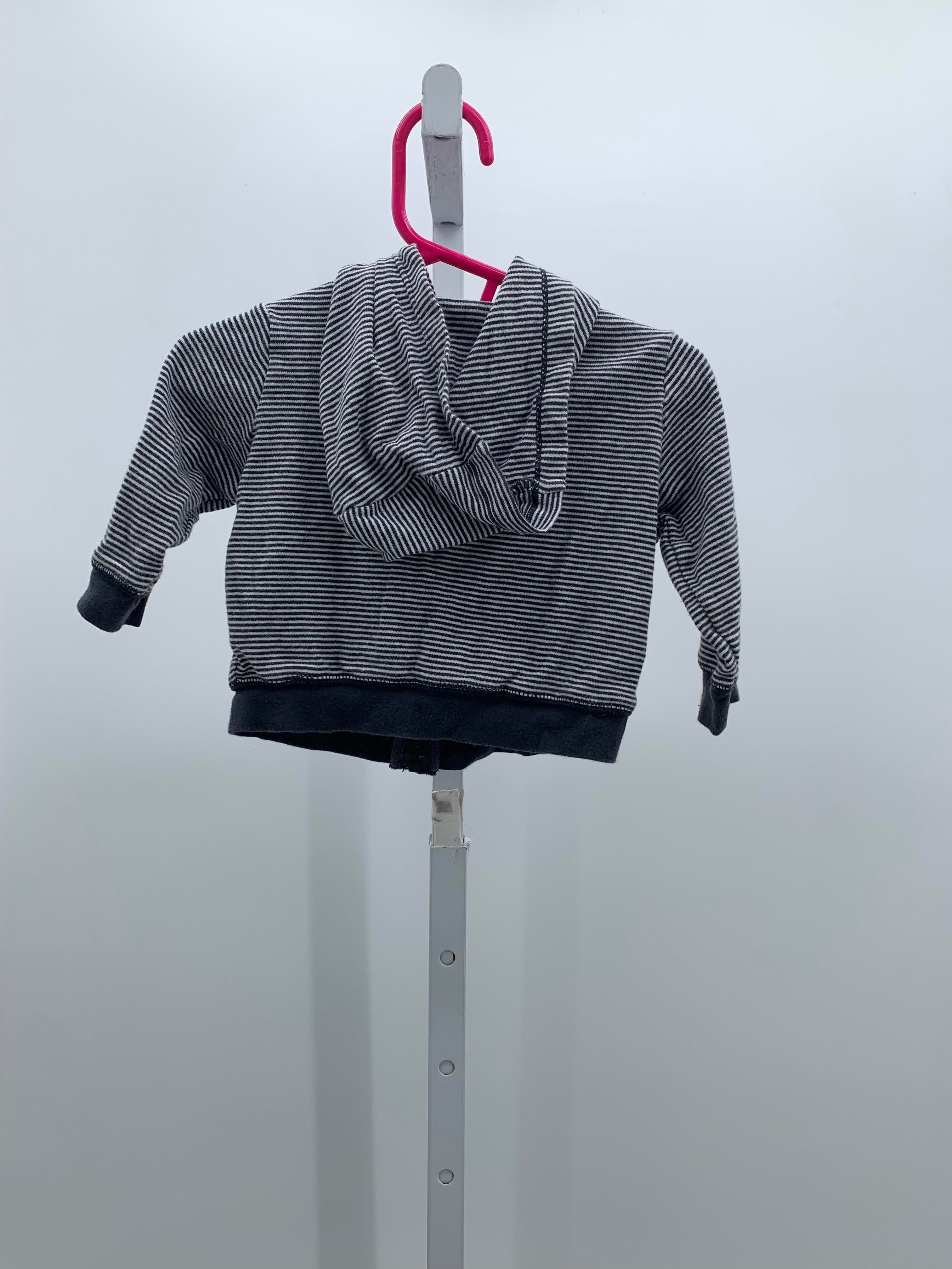 STRIPES HOODED ZIP KNIT