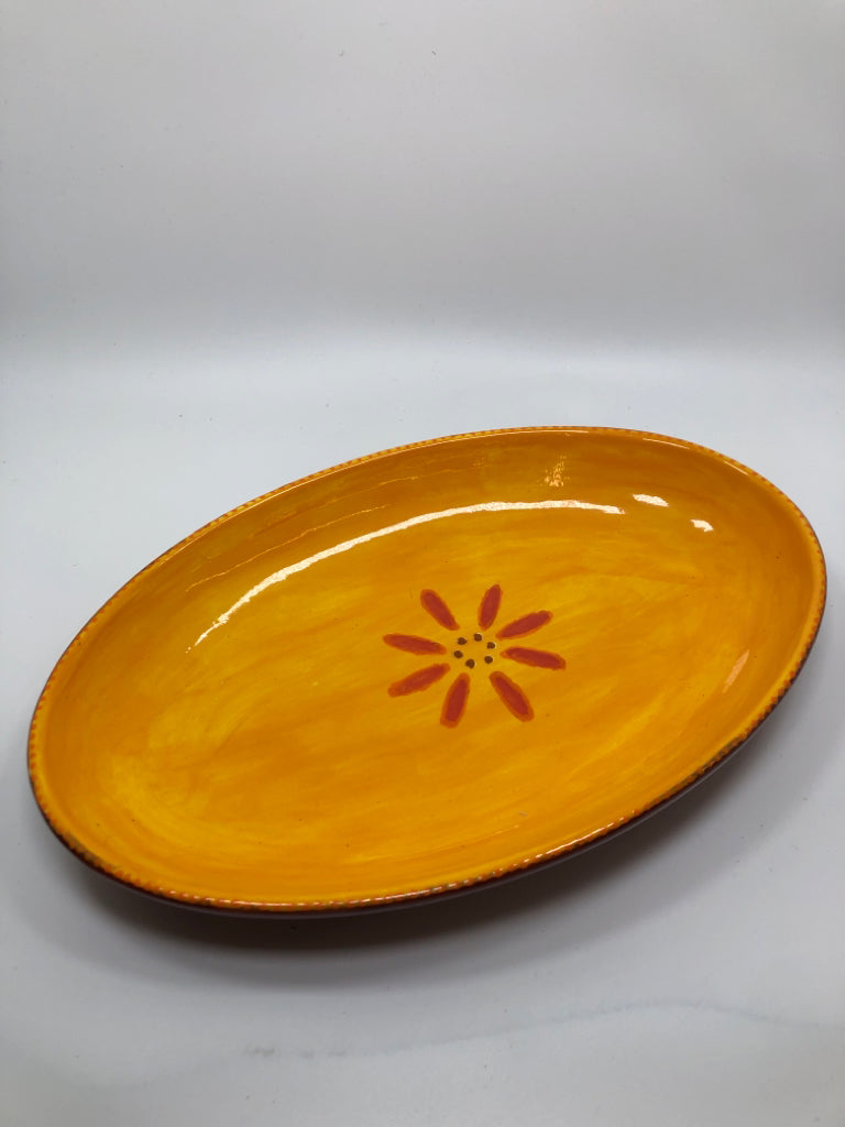 BRIGHT FLOWER OVAL DISH.