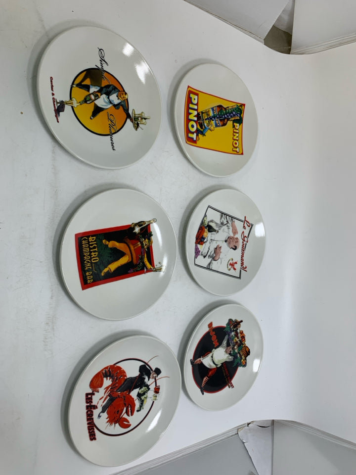 6 ASSORTED DIJON GOURMET MARKET SNACK PLATES IN BOX.