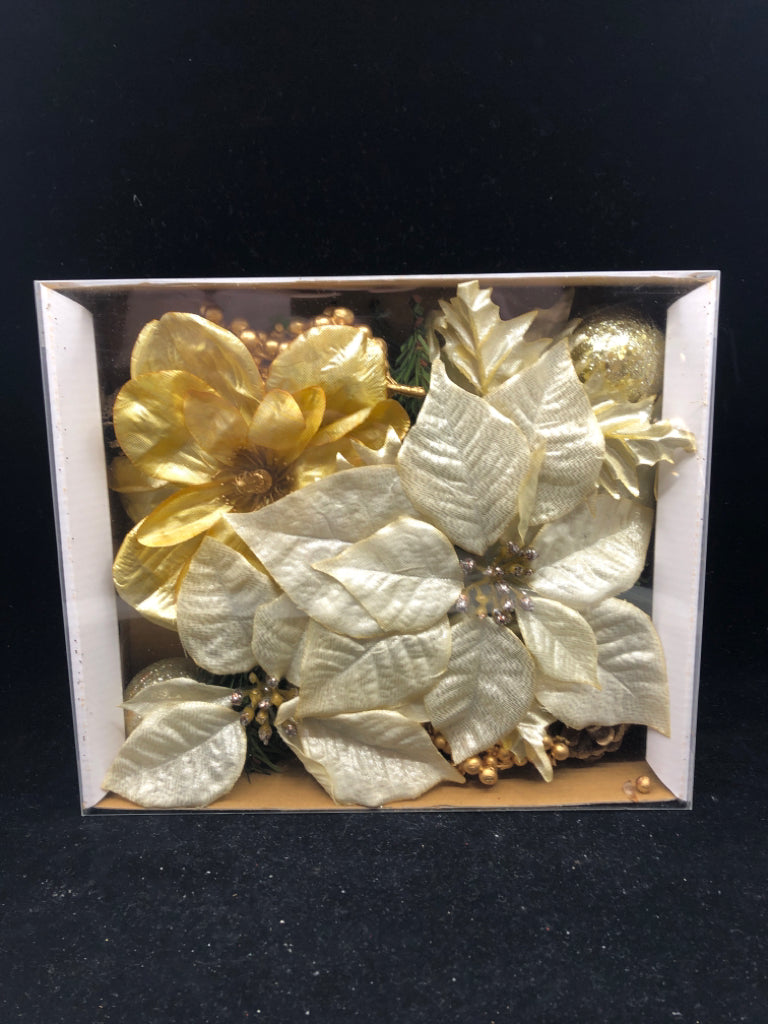 NIB GOLD FLORAL ACCENT.