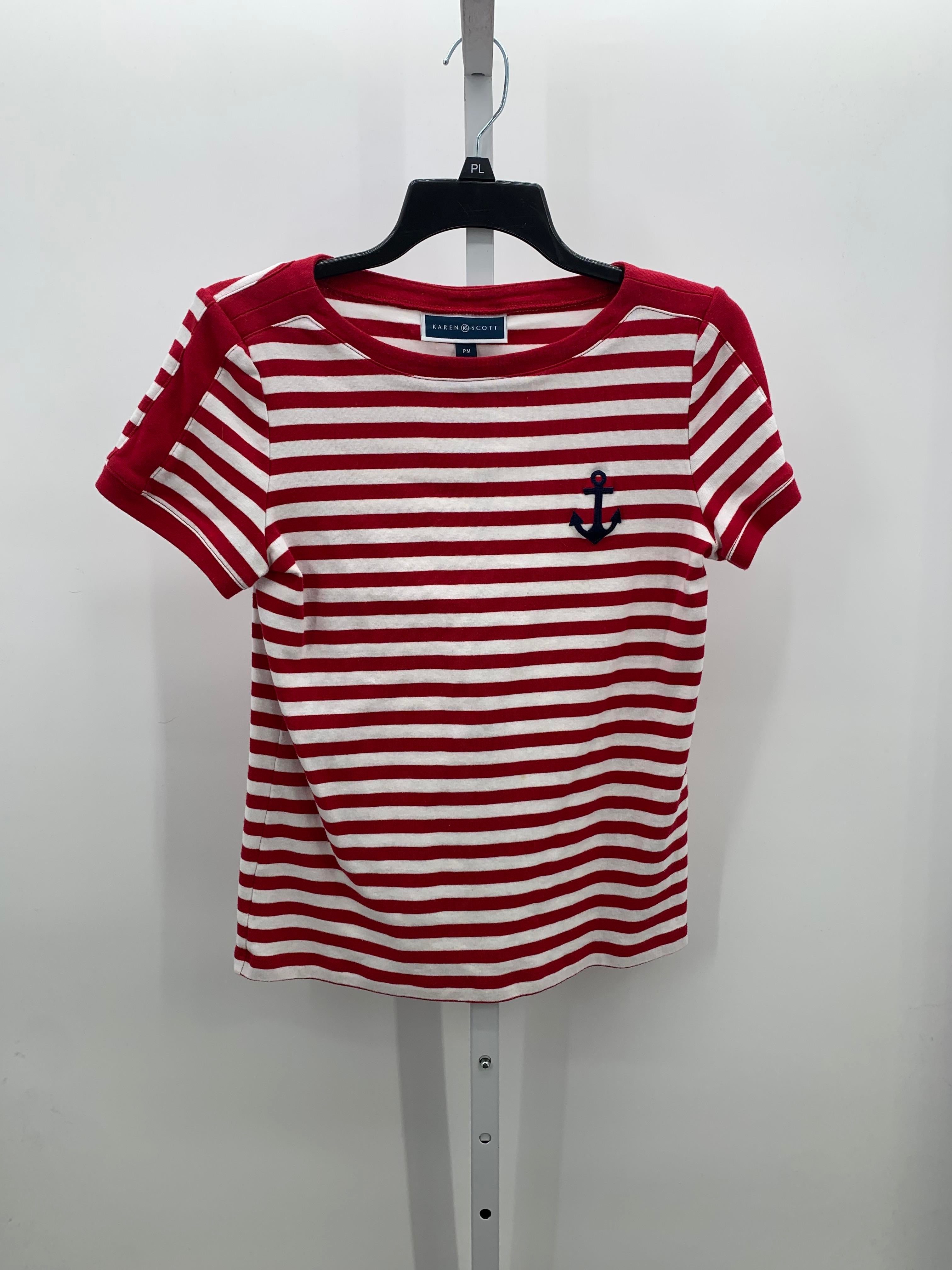 Karen Scott Size Medium Petite Petite Short Sleeve Shirt