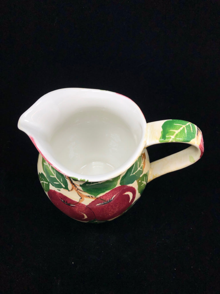 APPLE PAINTED PITCHER MADE IN ITALY.