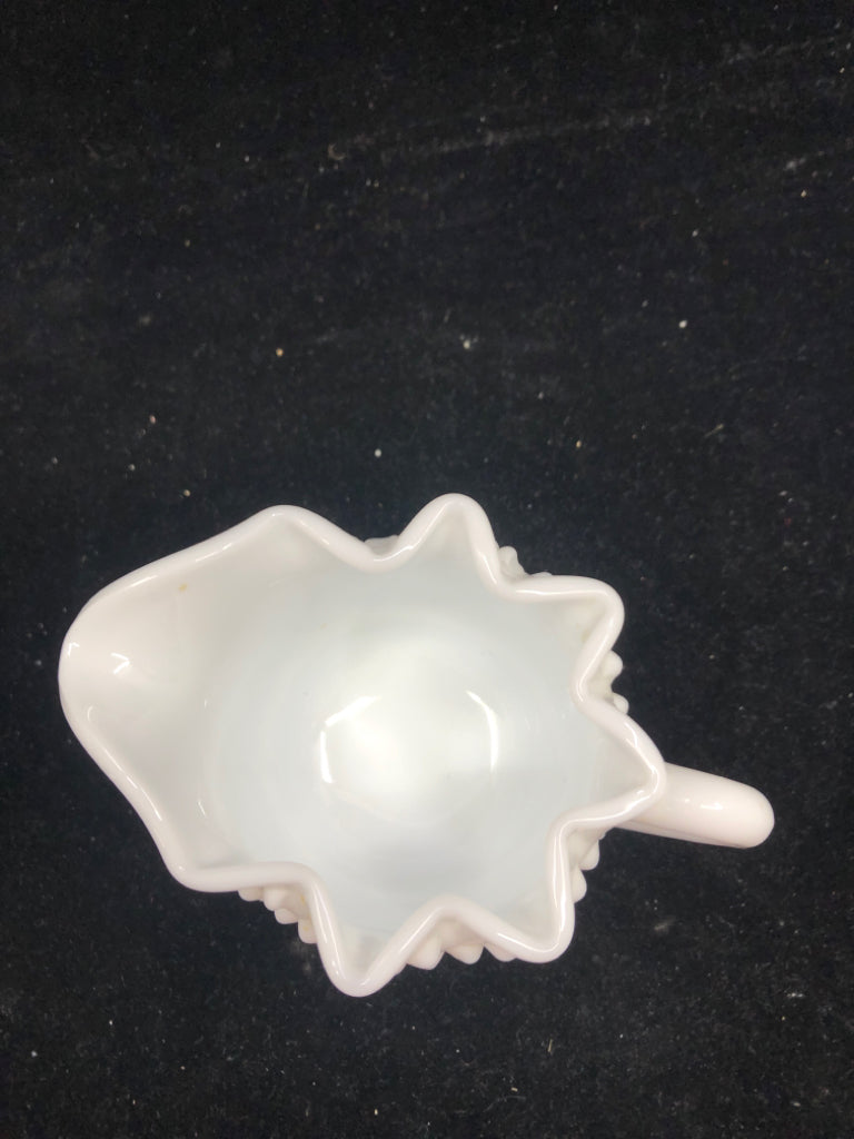 VTG MILK GLASS HOBNAIL CREAMER.