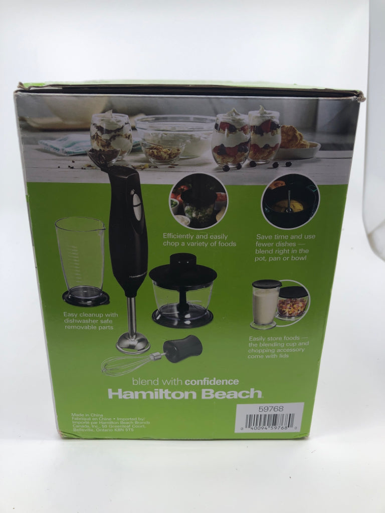 NIB HAMILTON BEACH 7 PC HAND BLENDER.