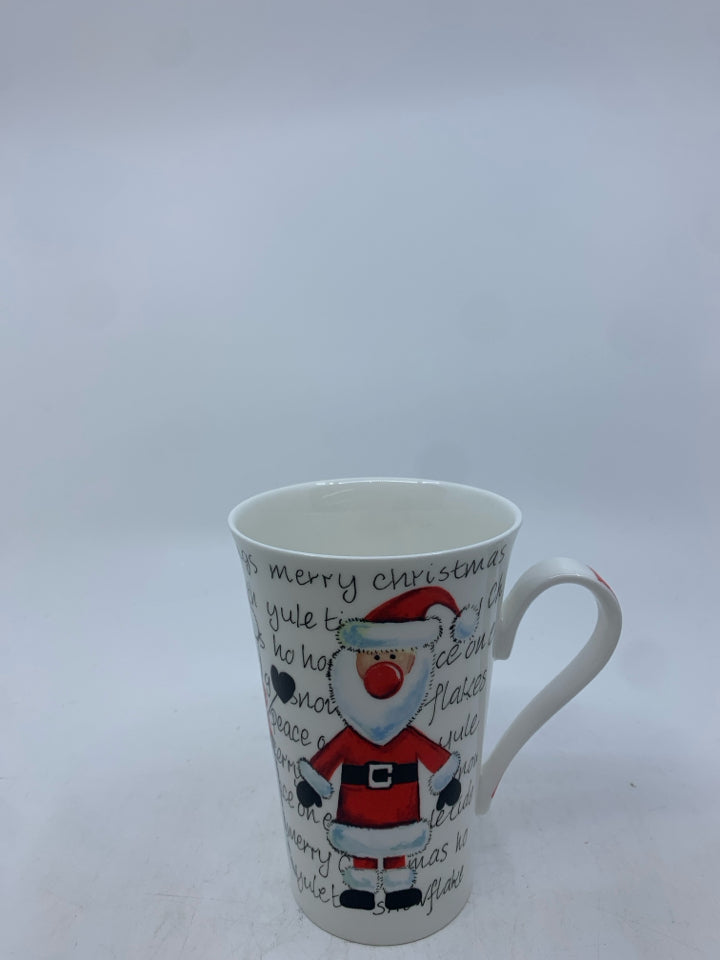 SANTA W SCRIPT MUG.