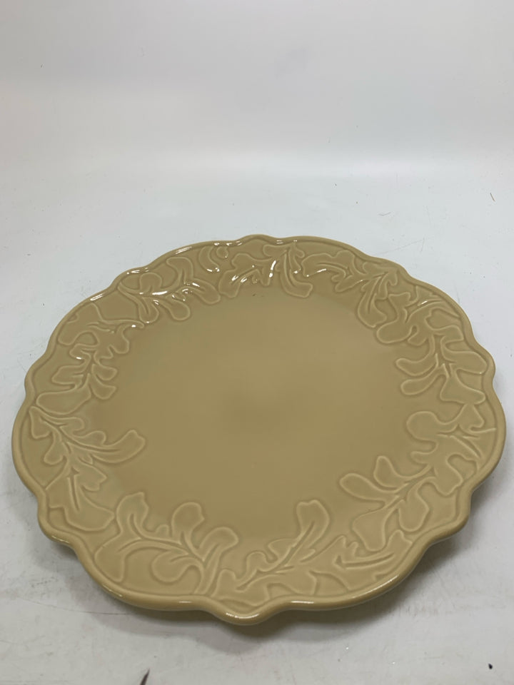 CERAMIC PLATTER W/ EMBOSSED EDGE.