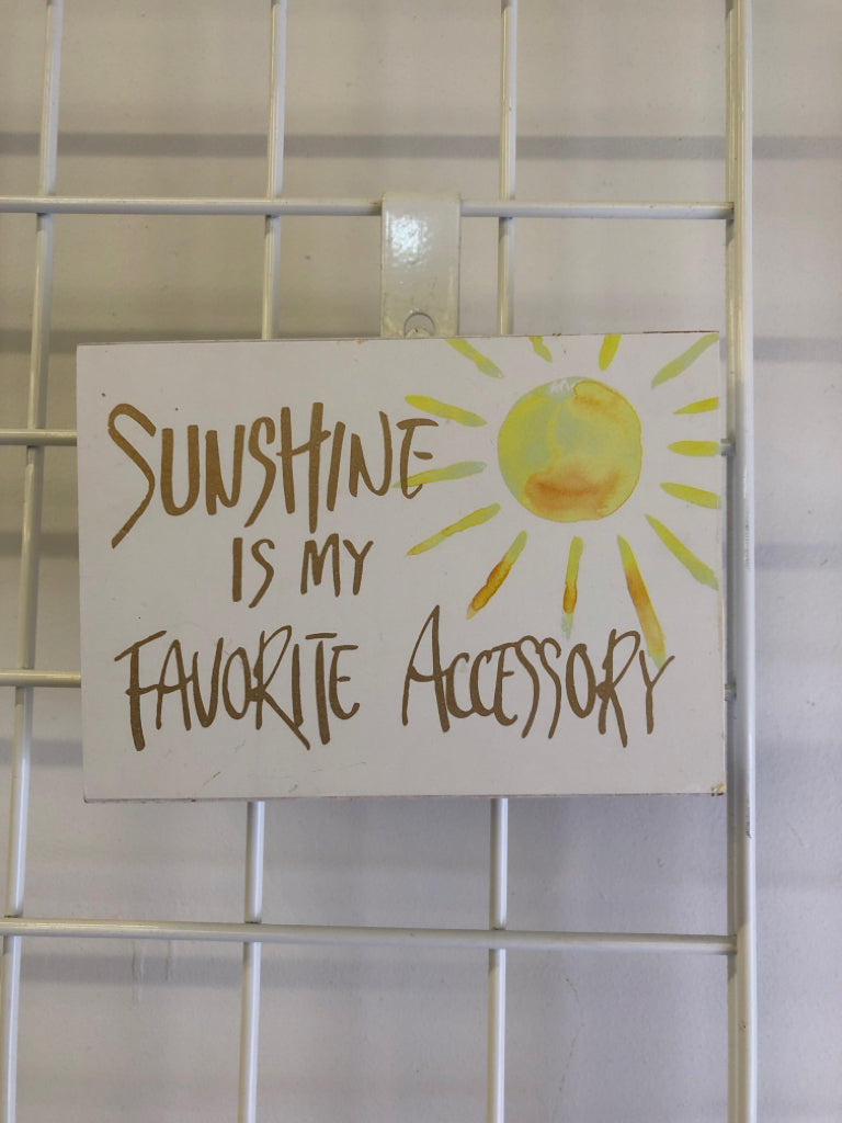 WHITE SUNSHINE BLOCK SIGN.