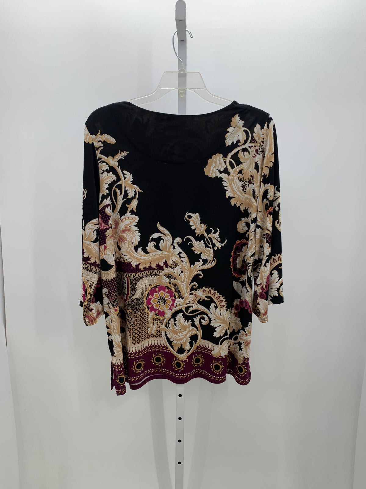 JM Collection Size 1X Womens 3/4 Sleeve Shirt