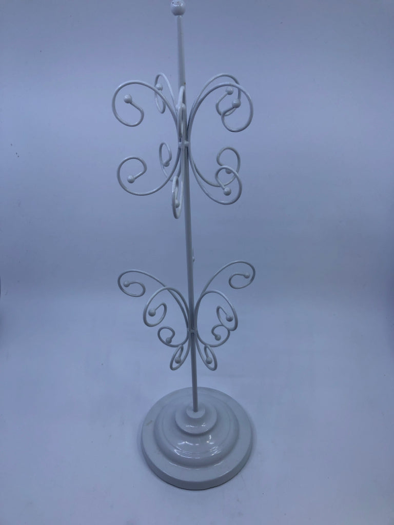WHITE METAL JEWELRY TREE.