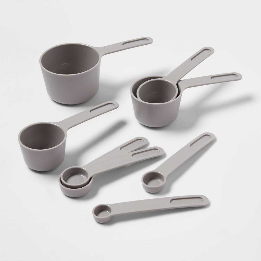 Measuring Cups Gray - Room Essentials™: 8-Piece Plastic Set, Kitchen Essentials,