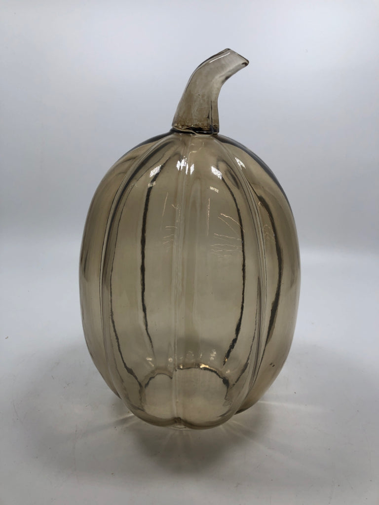 SMOKED GLASS PUMPKIN DECOR.