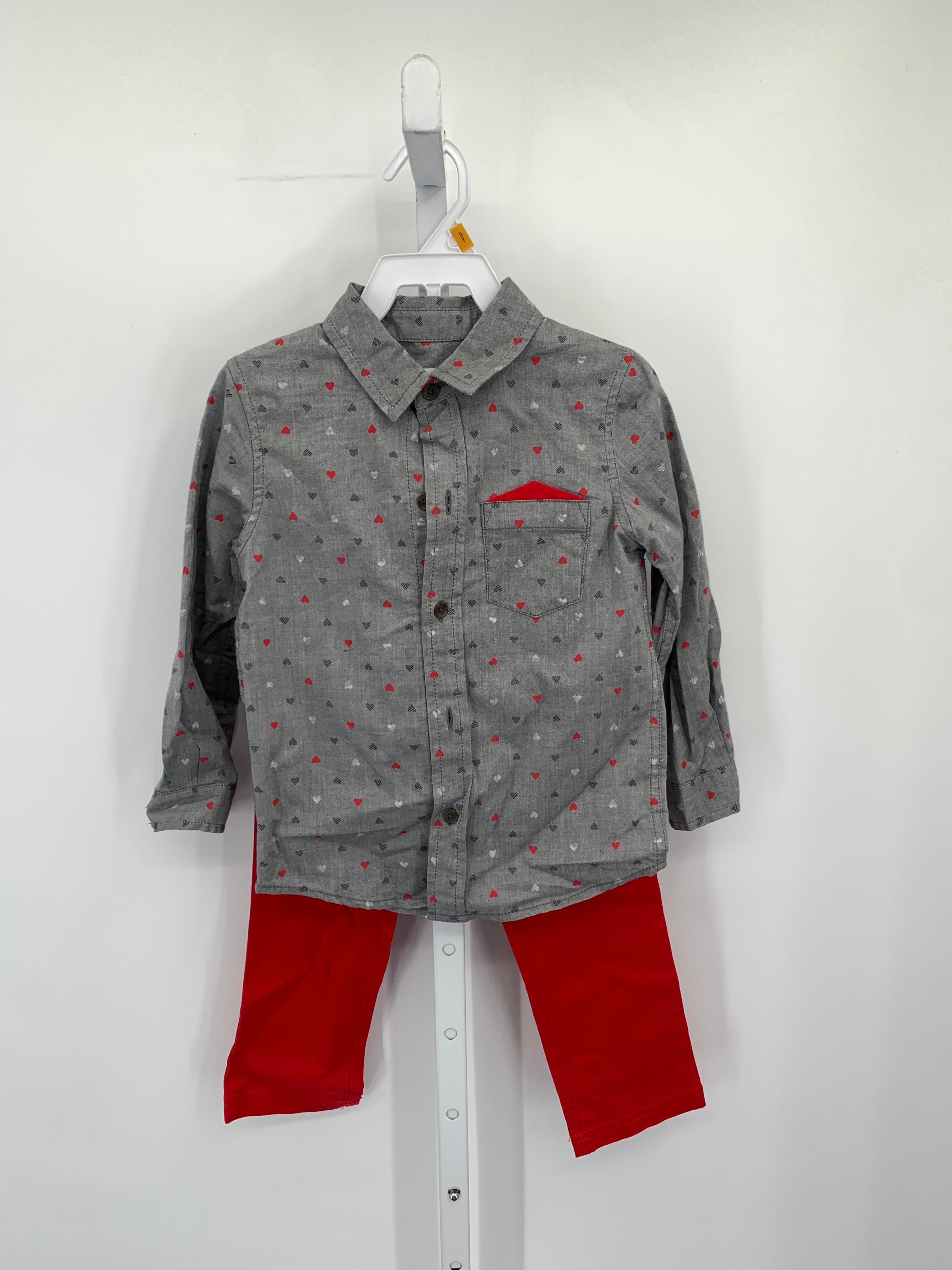 HEARTS BUTTON DOWN SHIRT RED PANTS