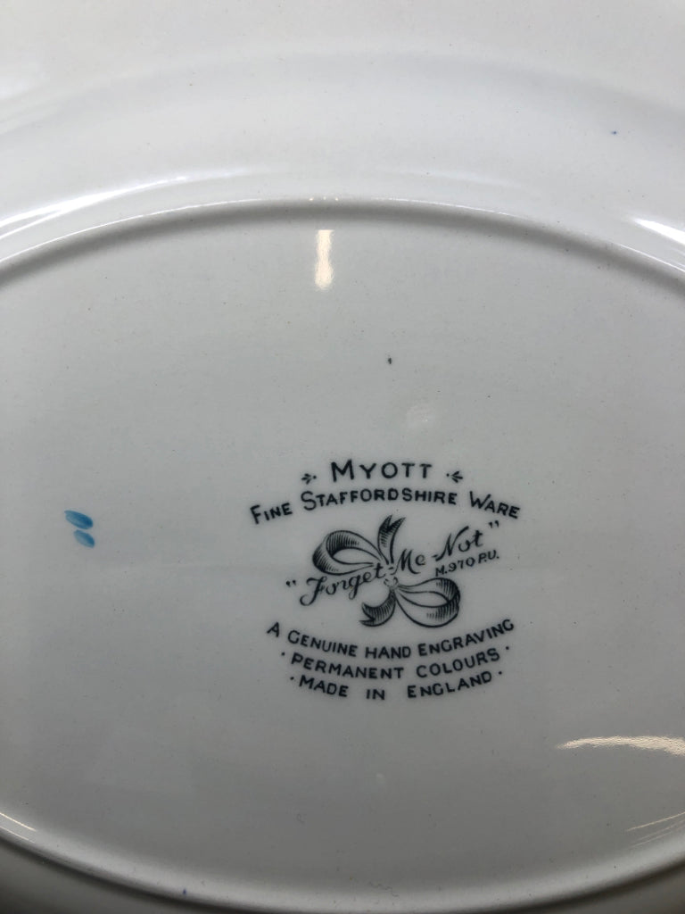 VTG BLUE FLORAL & WAVY EDGES MYOTT "FORGET ME NOT".