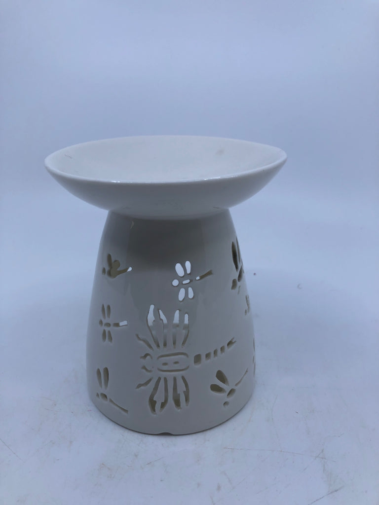 WHITE DRAGONFLY WAX WARMER.