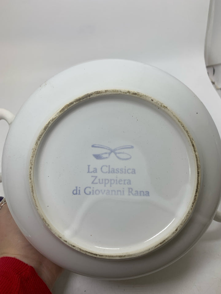 HEAVY WHITE GIOVANNI RANA ZUPPIERA SOUP TUREEN.
