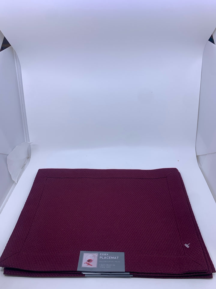 NEW 4 CRANBERRY RED ESSEX PLACEMATS.