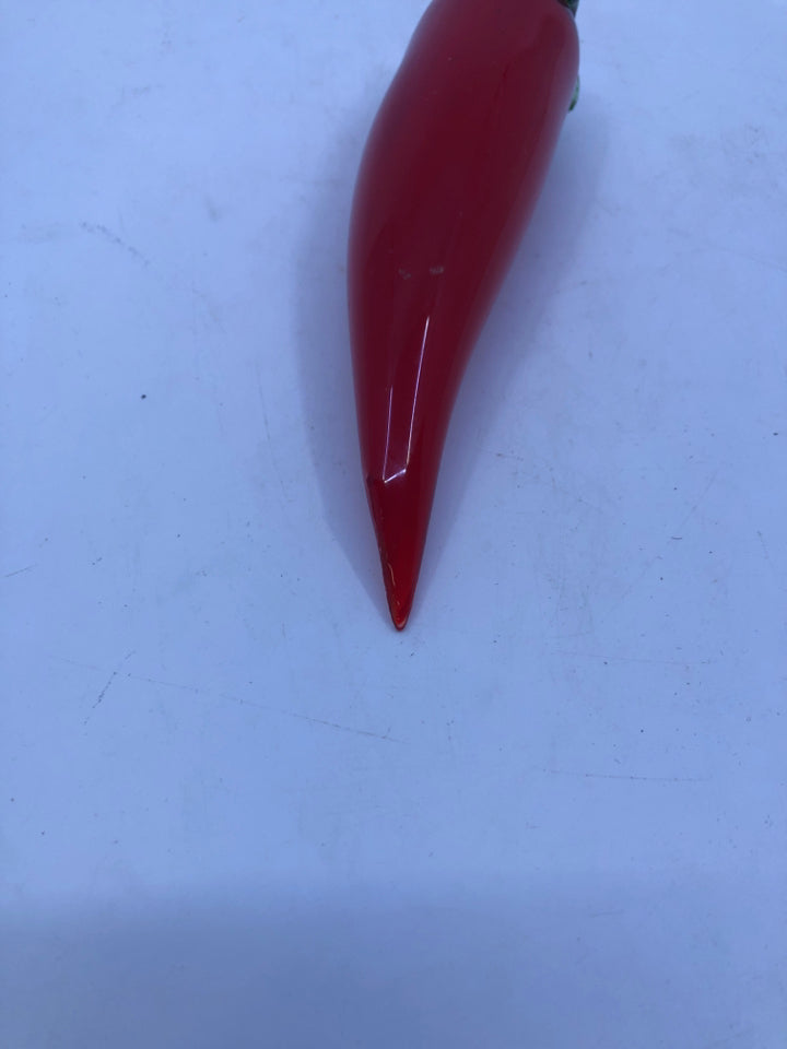 BLOWN GLASS RED CHILI PEPPER.