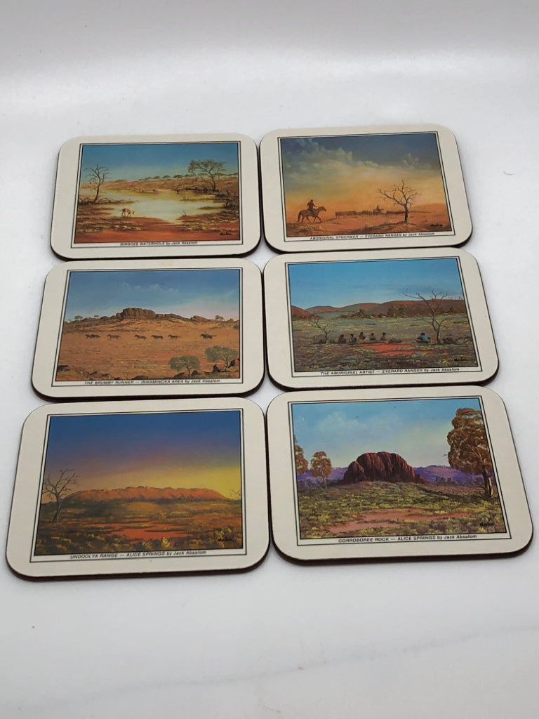 6PC DESERT THEMED COASTERS.