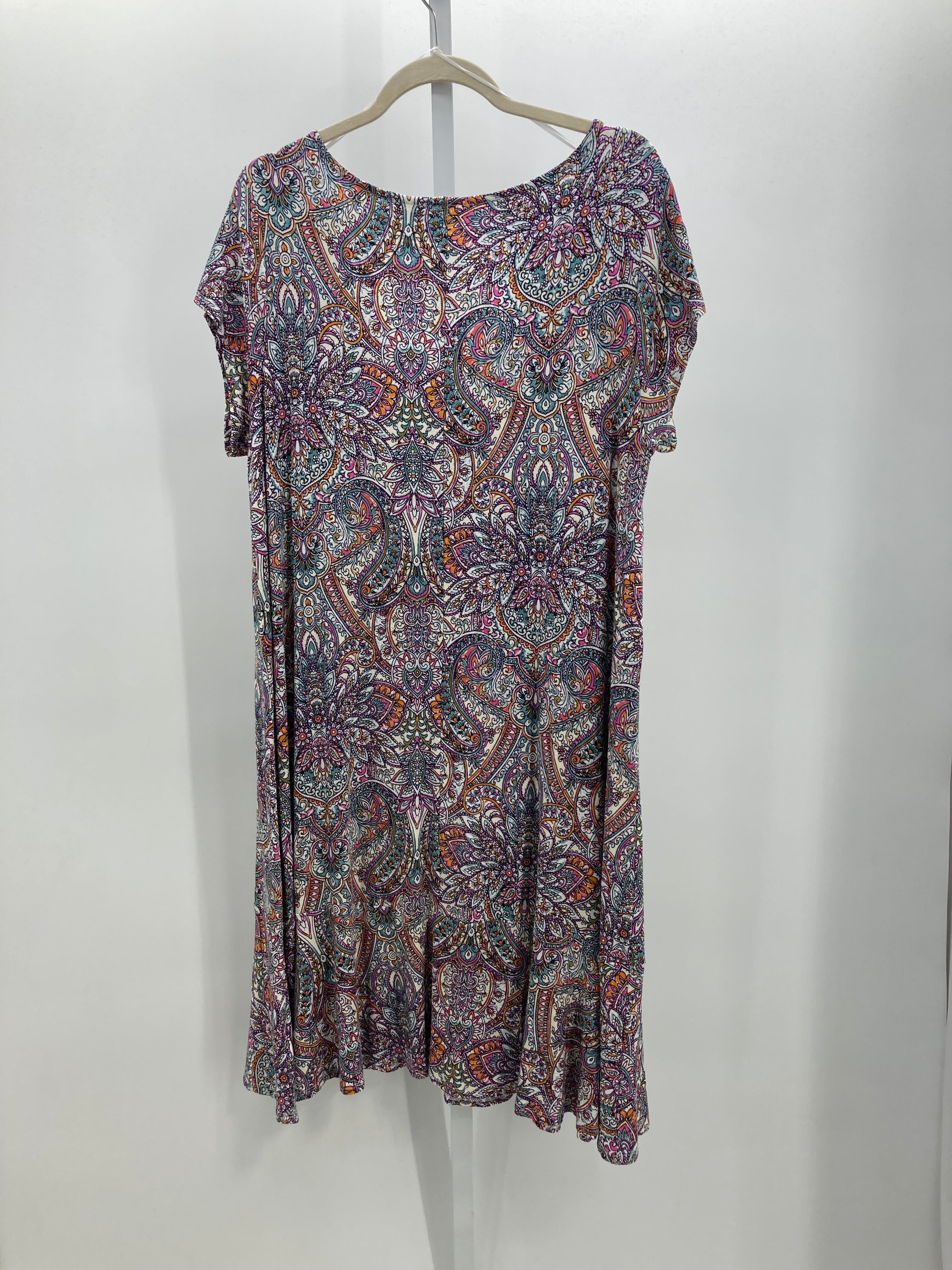 Lucky Brand Size 1X Womens Short Sleeve Dress