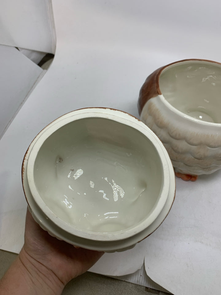 CERAMIC OWL COOKIE JAR.