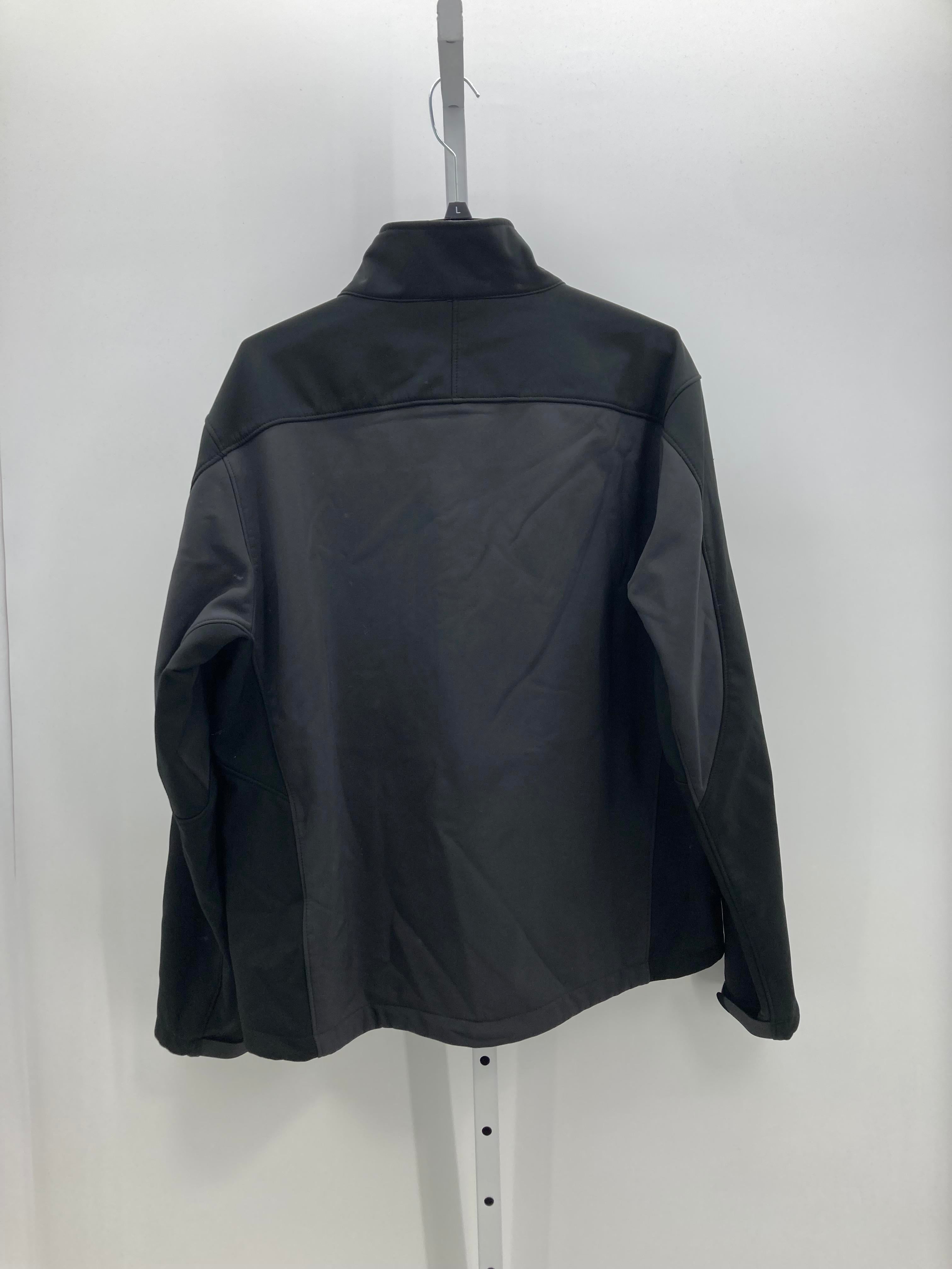 BLACK ZIP UP JACKET.