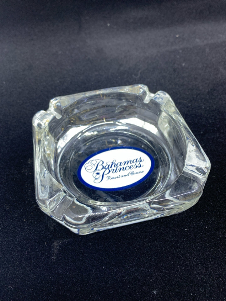 VTG BAHAMAS PRINCESS GLASS ASHTRAY.