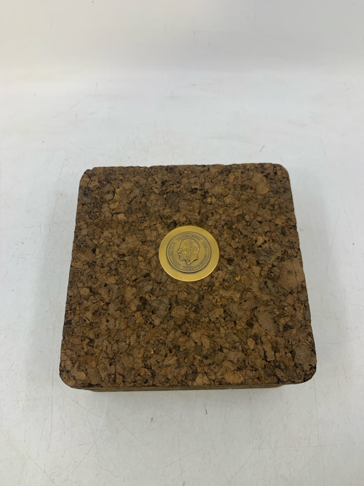 VTG PAALO CERVANTES LTD CORK CIGAR BOX MADE IN SPAIN.