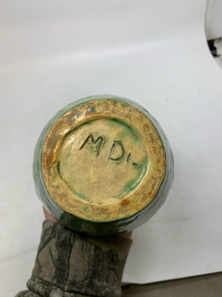POTTERY GREEN VASE.