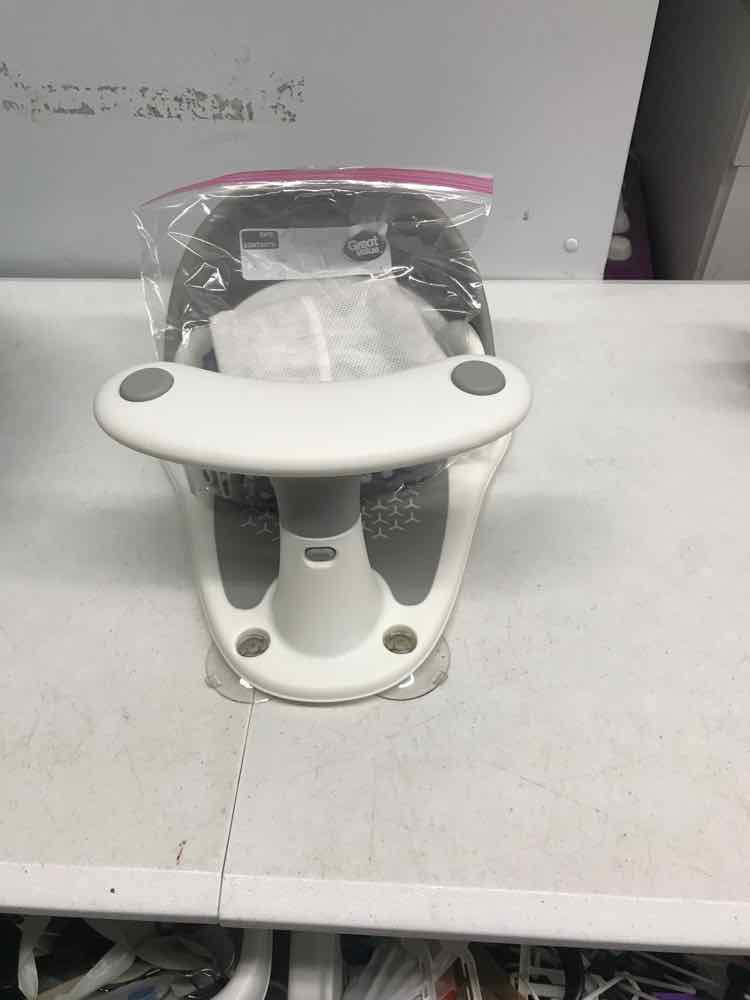 Baby Bath Seat with Thermometer Display, Anti-Slip Cushion, and Suction Cups