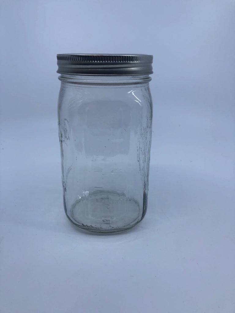 4 CUP MASON JAR W/LID.