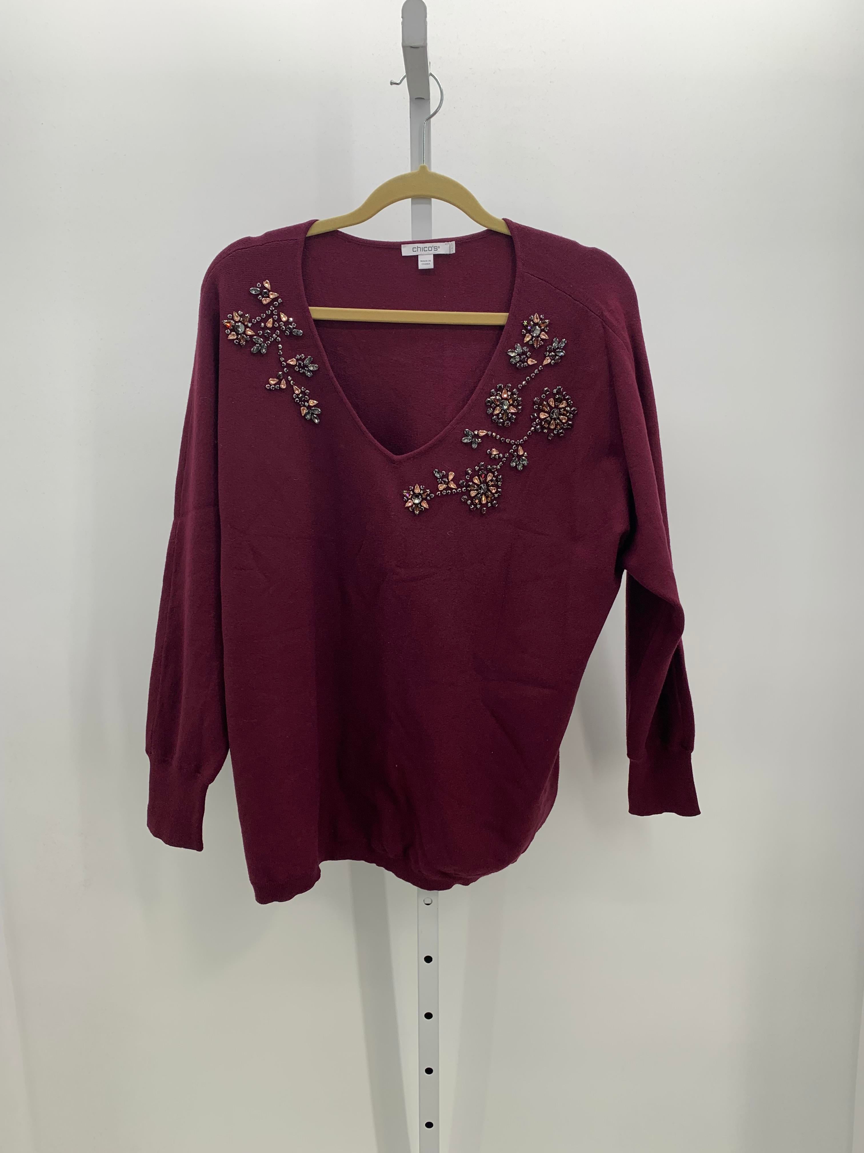 Chico's Size Extra Large Misses Long Slv Sweater