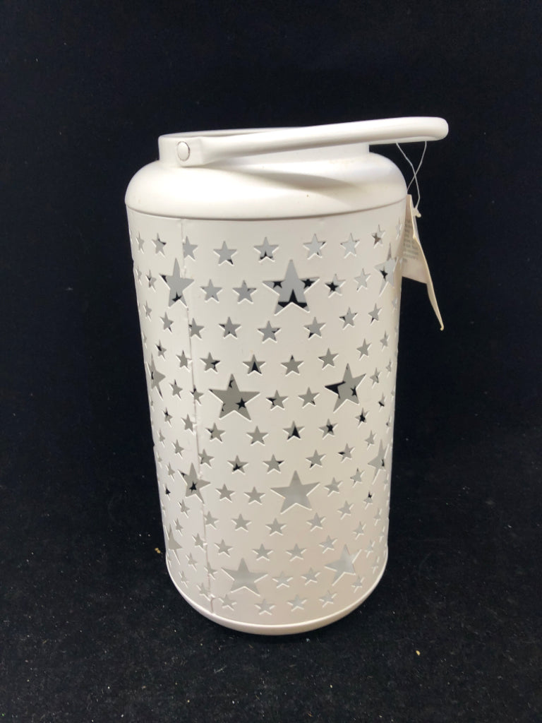 PIERCED STARS METAL LANTERN.