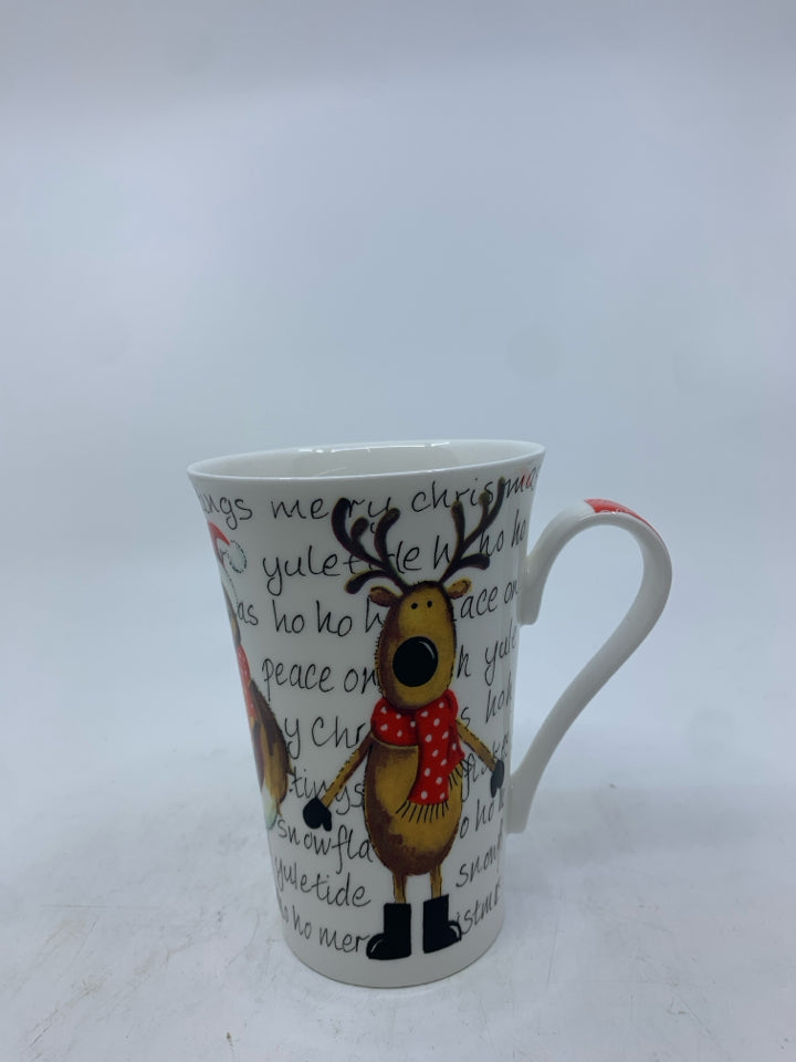 SANTA W REINDEER MUG.