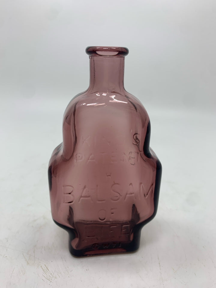 VTG PURPLE GLASS CELLO EMPTY BOTTLE.