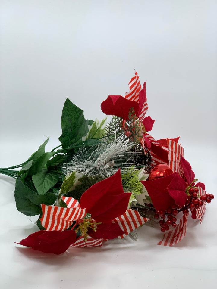 FAUX POINSETTIA BUNCH.