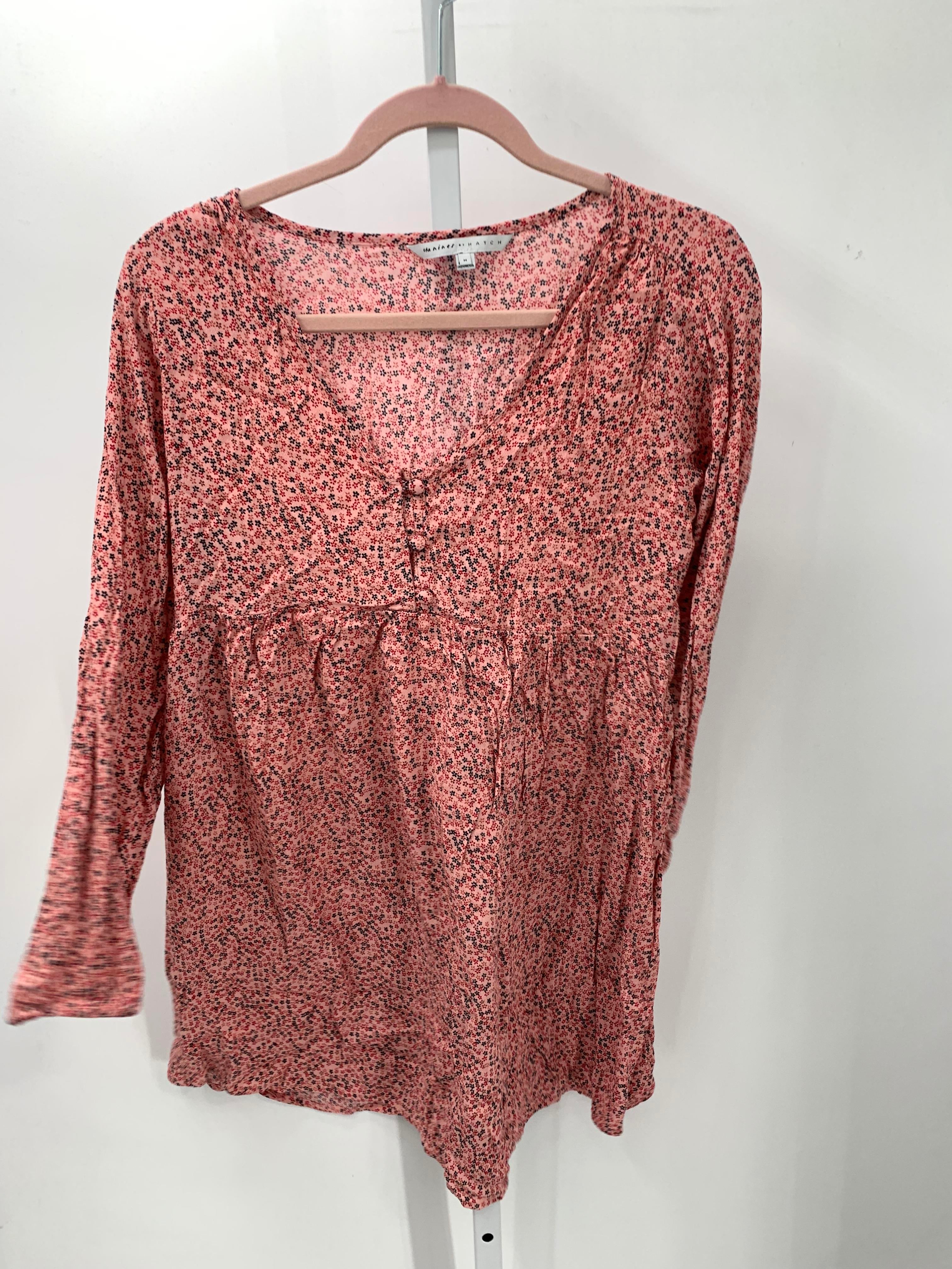 Pink Size Medium Maternity Long Sleeve Dress