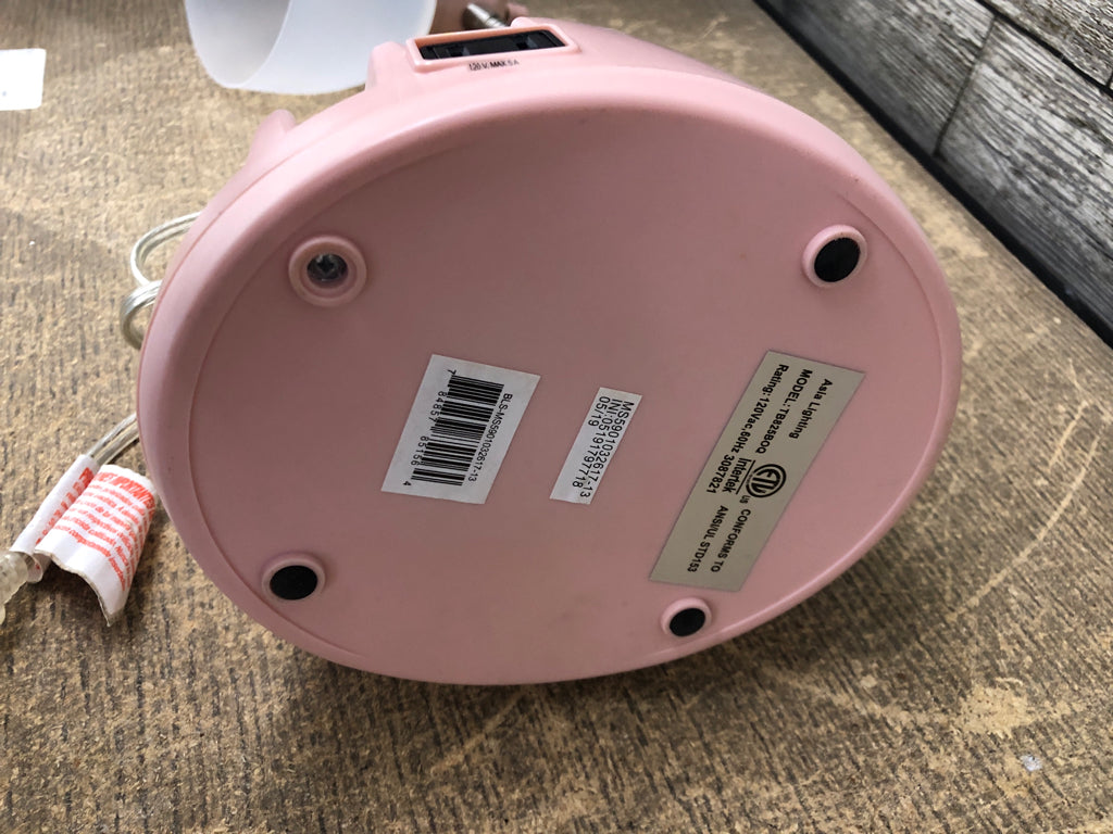 PINK ADJUSTABLE DESK LAMP FROSTED SHADE W/ORGANIZATION.