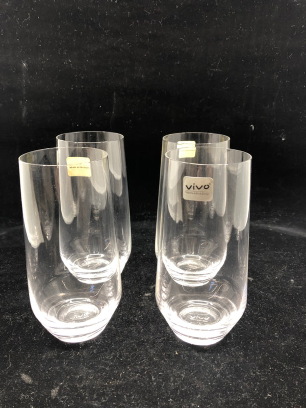 4 VIVO WATER GLASSES.