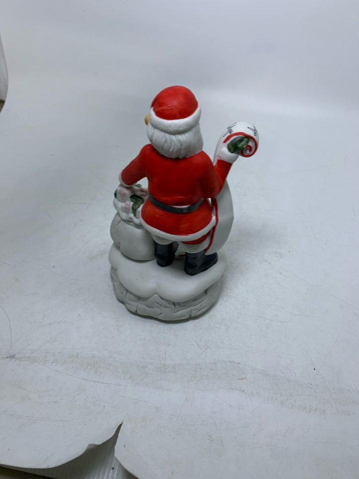SANTA READING A LIST MUSIC BOX.