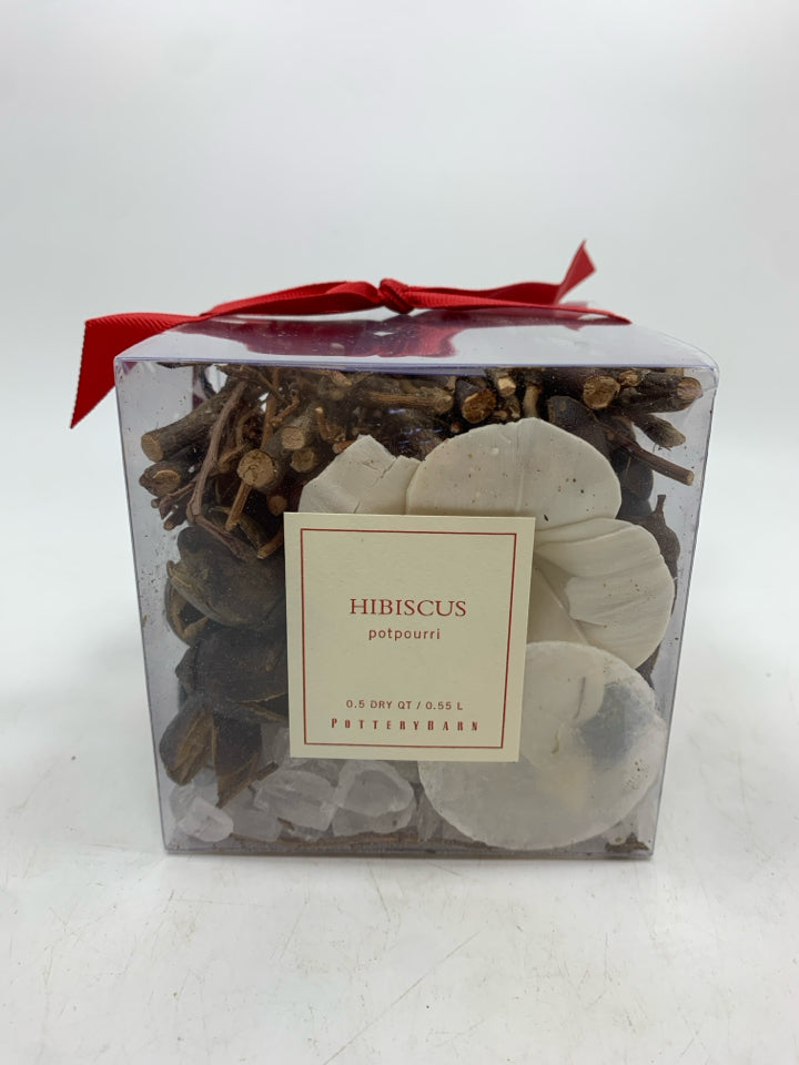 BOX OF HIBISCUS POTPOURRI FILLER.