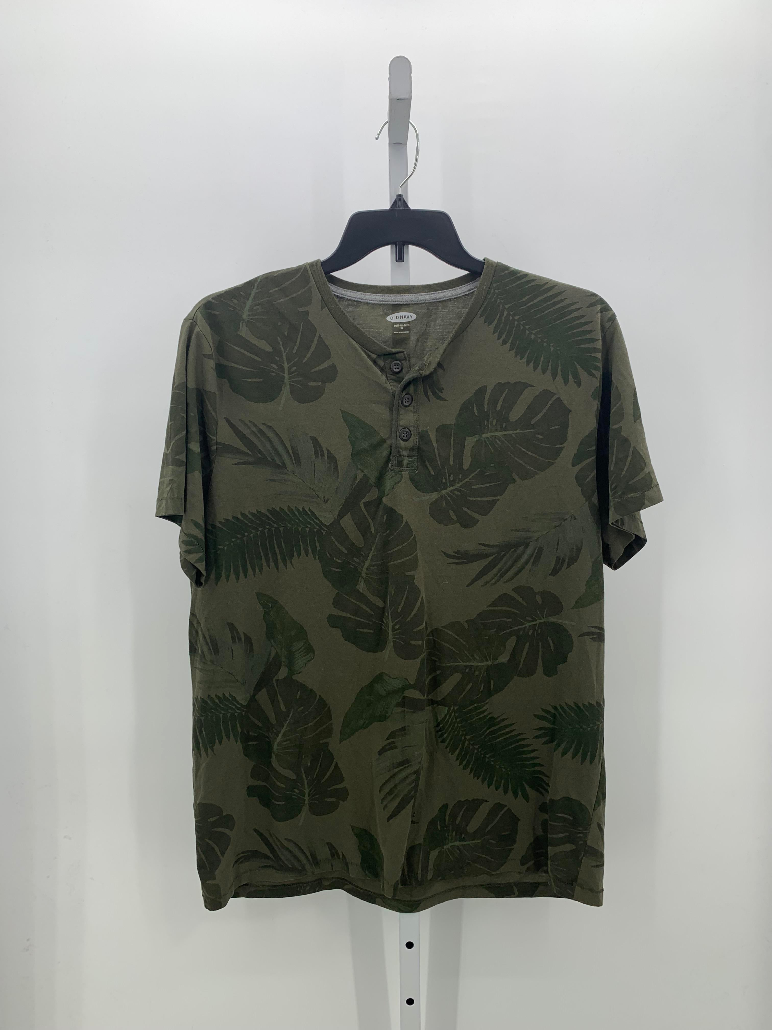 LEAVES PRINT HENLEY KNIT