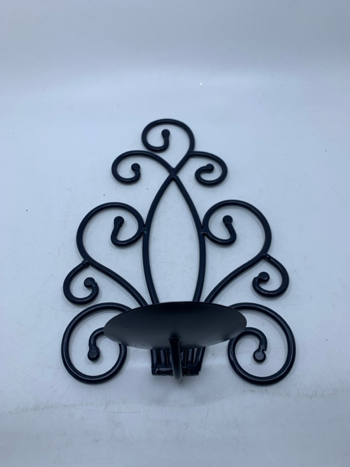 SCROLL PILLAR CANDLE SCONCE.