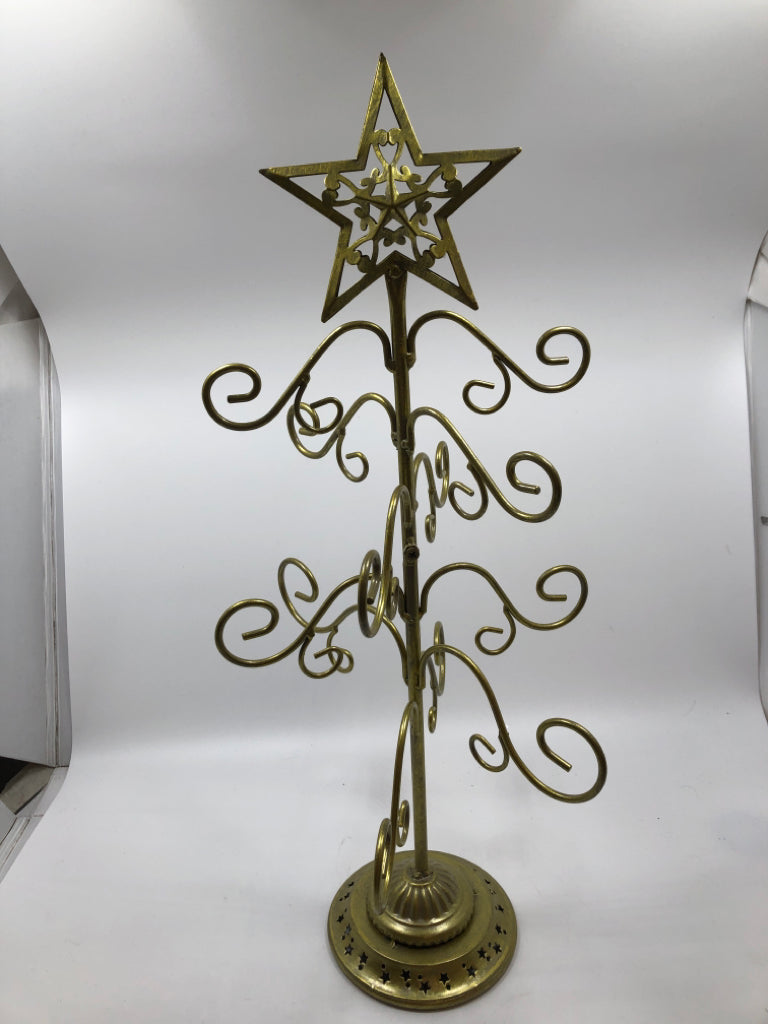 GOLD CHRISTMAS TREE ORNAMENT HANGER.