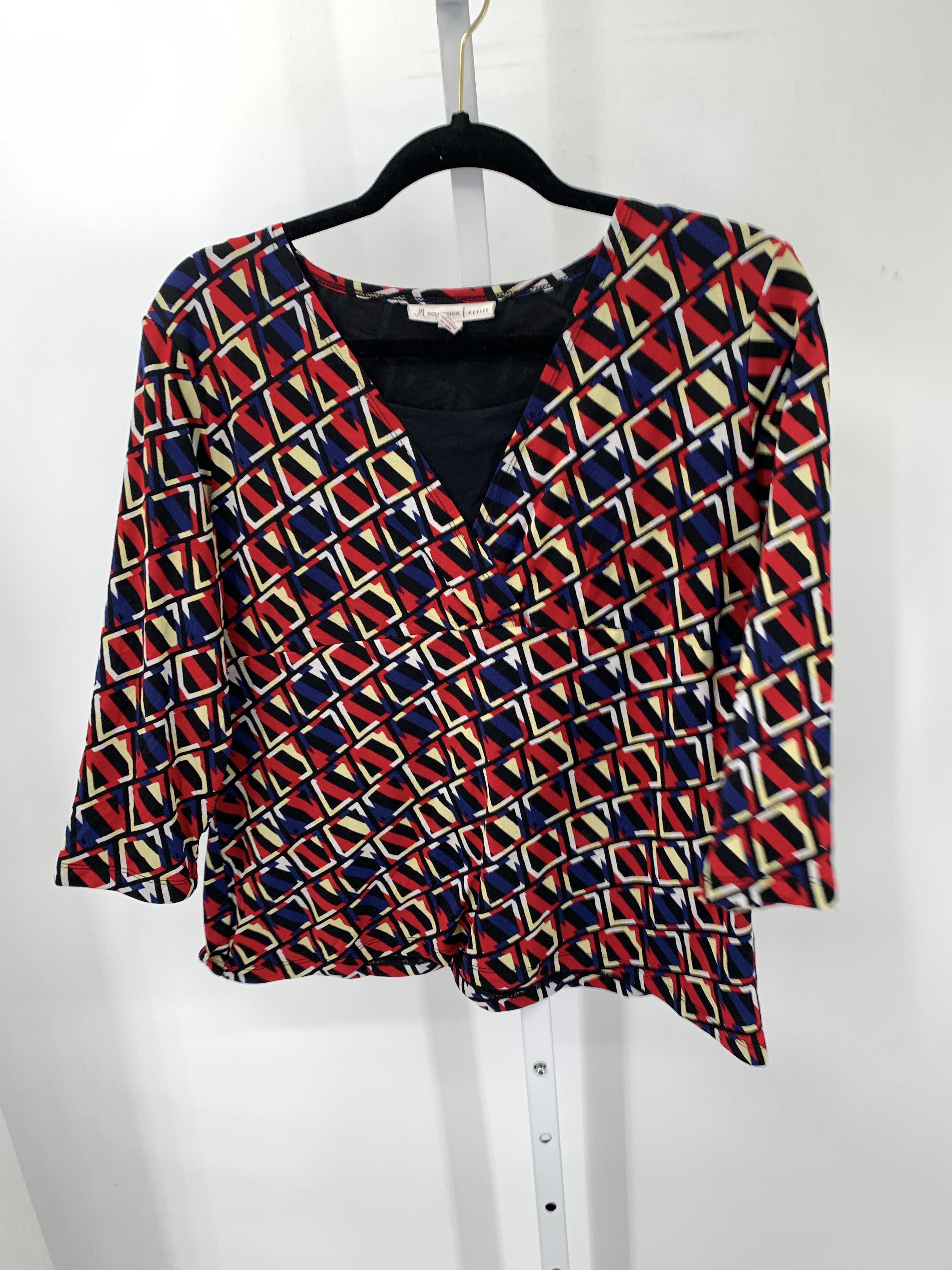 JM Collection Size X Large Petite Petite 3/4 Sleeve Shirt