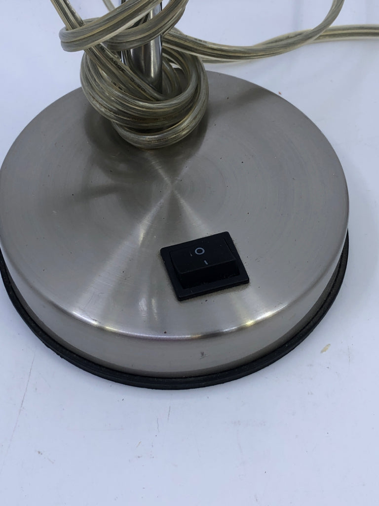 SILVER ADJUSTABLE DESK LAMP.